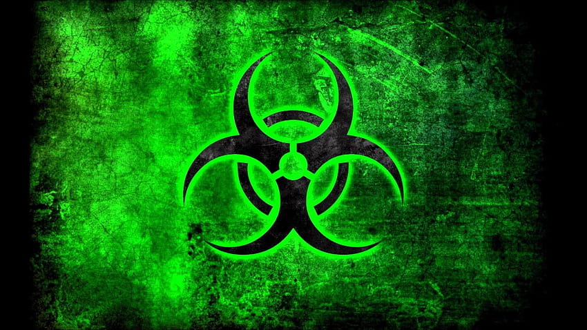 Epicki symbol zagrożenia biologicznego (strona 1), zielony symbol zagrożenia biologicznego Tapeta HD