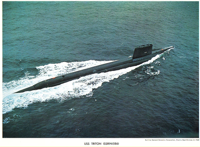 USS TRITON SSRN 586, fabriqué aux États-Unis, réacteur double, sous-marin, sous-marin Fond d'écran HD