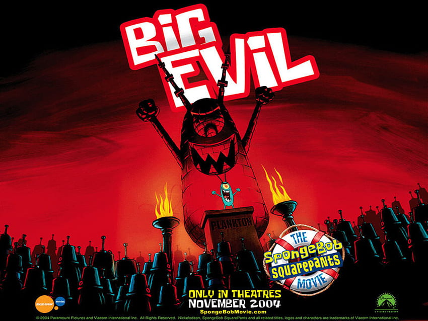 BIG evil, black, planktoon, spongebob, red HD wallpaper