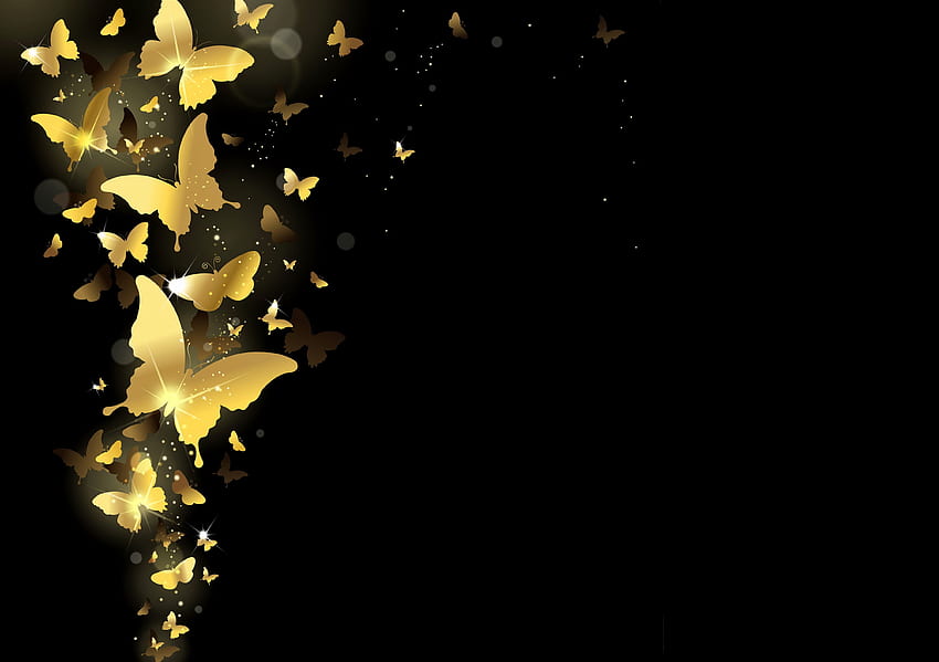 Gold Color Butterfly HD wallpaper