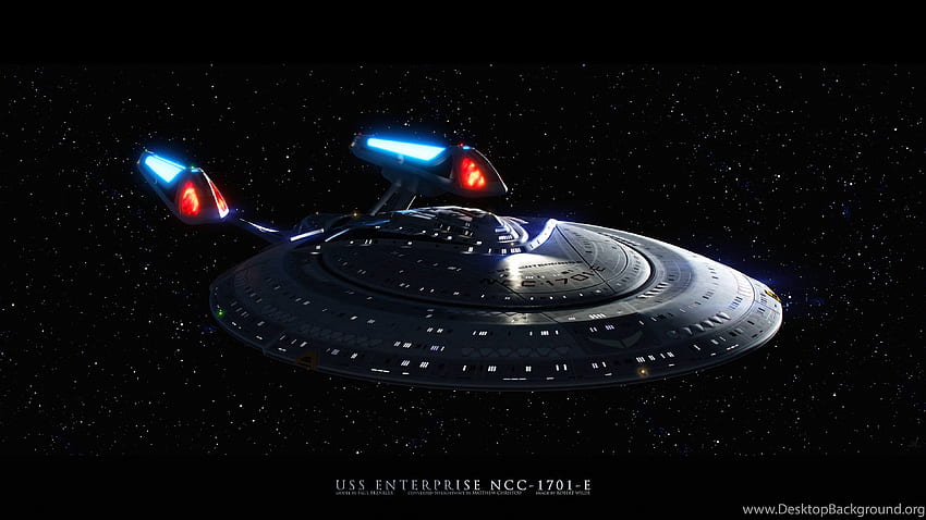 Plano de fundo Star Trek da nave espacial, logotipo Star Trek papel de parede HD