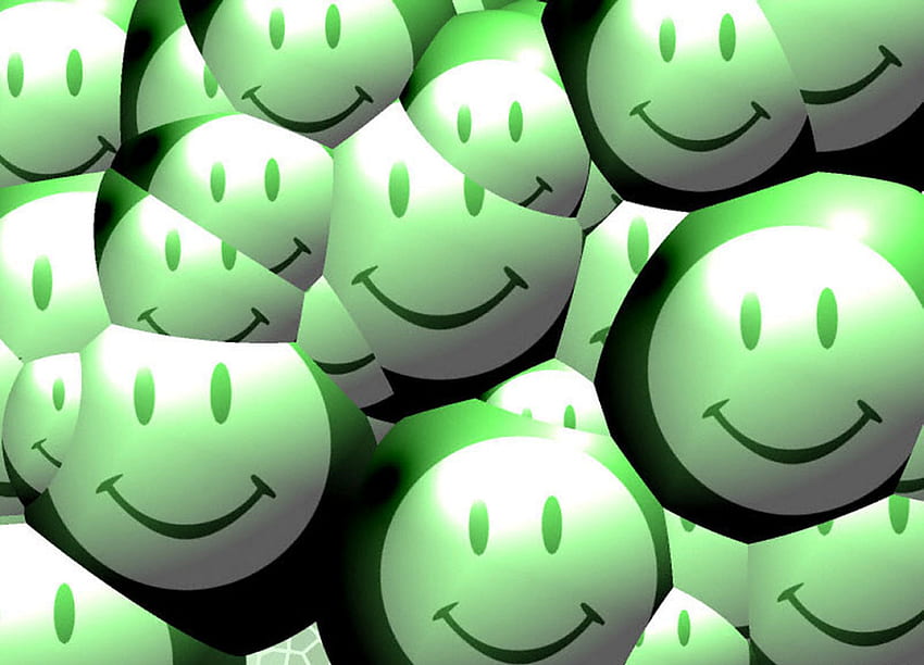 grüne Smileys, Smiley, grün HD-Hintergrundbild