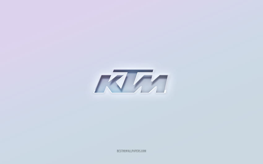 KTM logo, cut out 3d text, white background, KTM 3d logo, KTM emblem ...