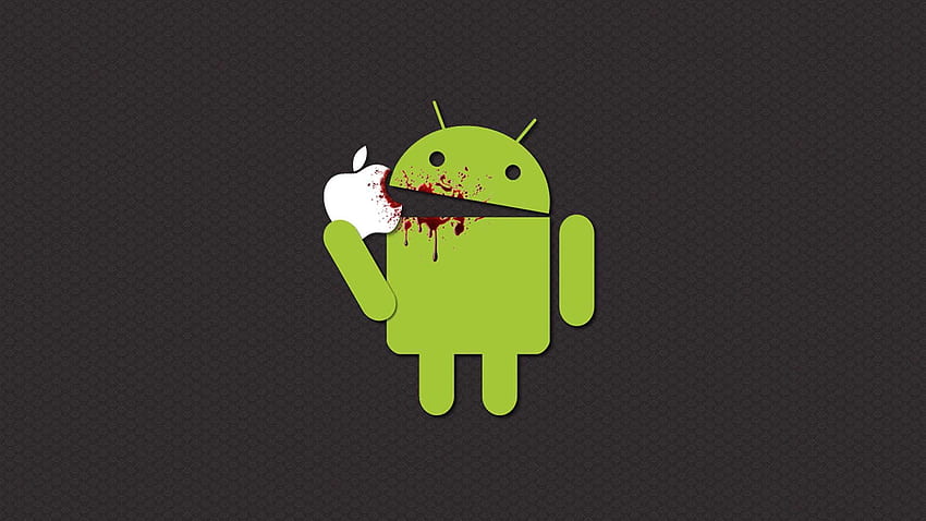 Funny Android Vs Apple Logo Black HD wallpaper | Pxfuel