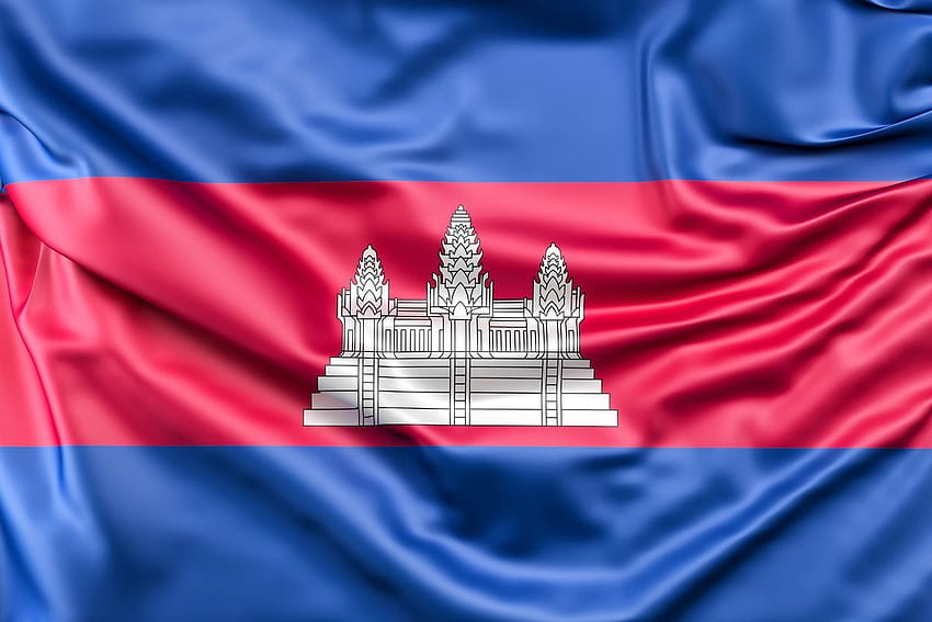 Flag of Cambodia. stock illustration HD wallpaper