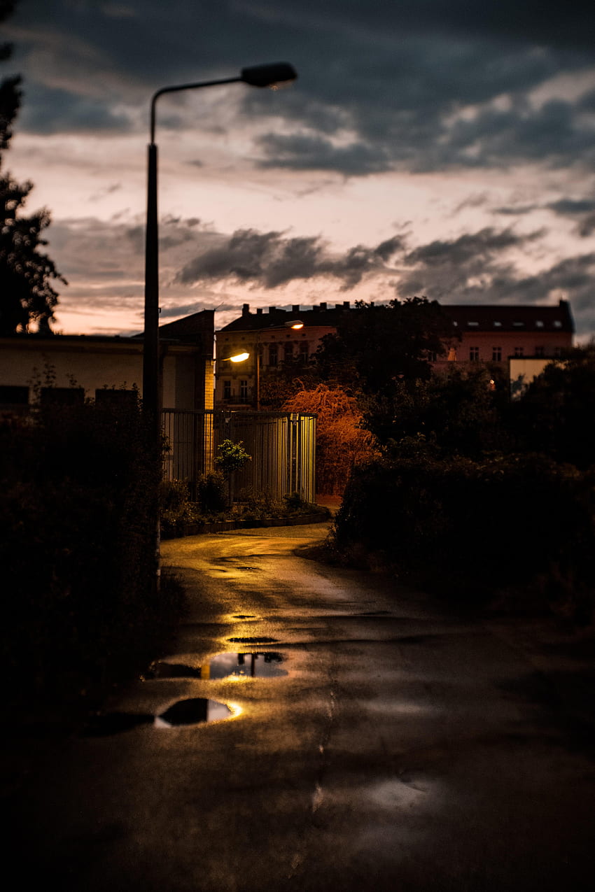 Night, Building, Dark, Road, Lamp, Lantern, Street HD phone wallpaper