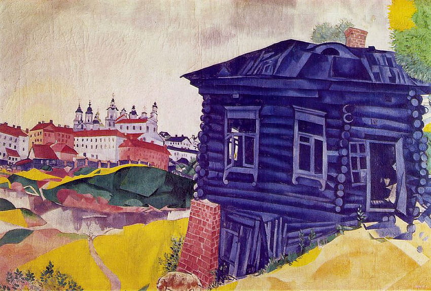 The Blue, Marc Chagall HD wallpaper