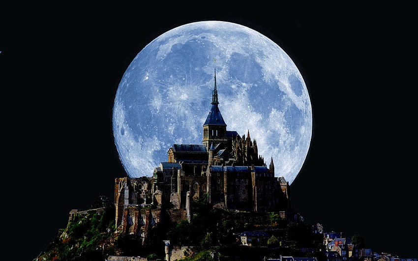 Mont Saint Michel la nuit :, Mont-Saint-Michel Fond d'écran HD