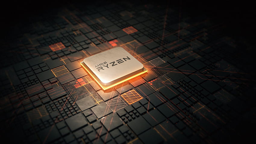 Processador AMD Ryzen 3ª Geração visto com 12 núcleos e 24, Ryzen 5 papel de parede HD