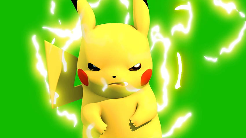Pokémon lindo en movimiento, Pikachu Thunderbolt fondo de pantalla
