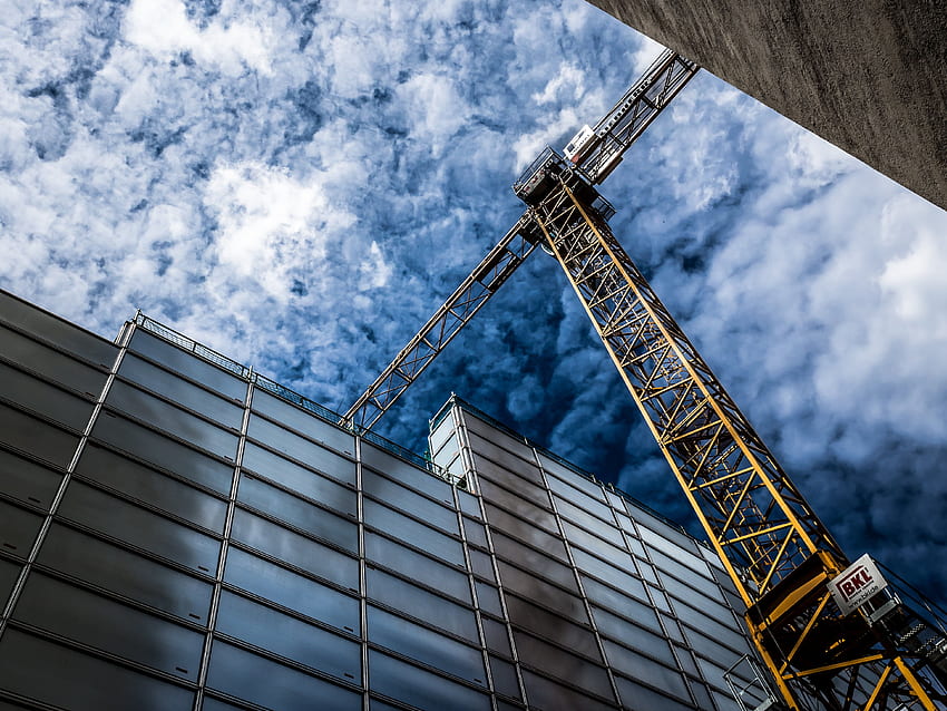 Crane, Steel Building HD wallpaper