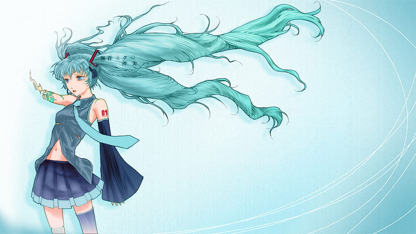 Hatsune Miku - Verschwinden von Hatsune Miku, blau, großartig, Lied, süß, Vocaloid, Schönheit, nett, Miku, Musik, Vocaloids, Hatsune, Thighhighs, Rock, Weiß, blaue Augen, Hatsune Miku, Twintail, blaues Haar, Mädchen, schön , Verschwinden von Hatsune Miku, traurig, Anime, hübsch, cool HD-Hintergrundbild