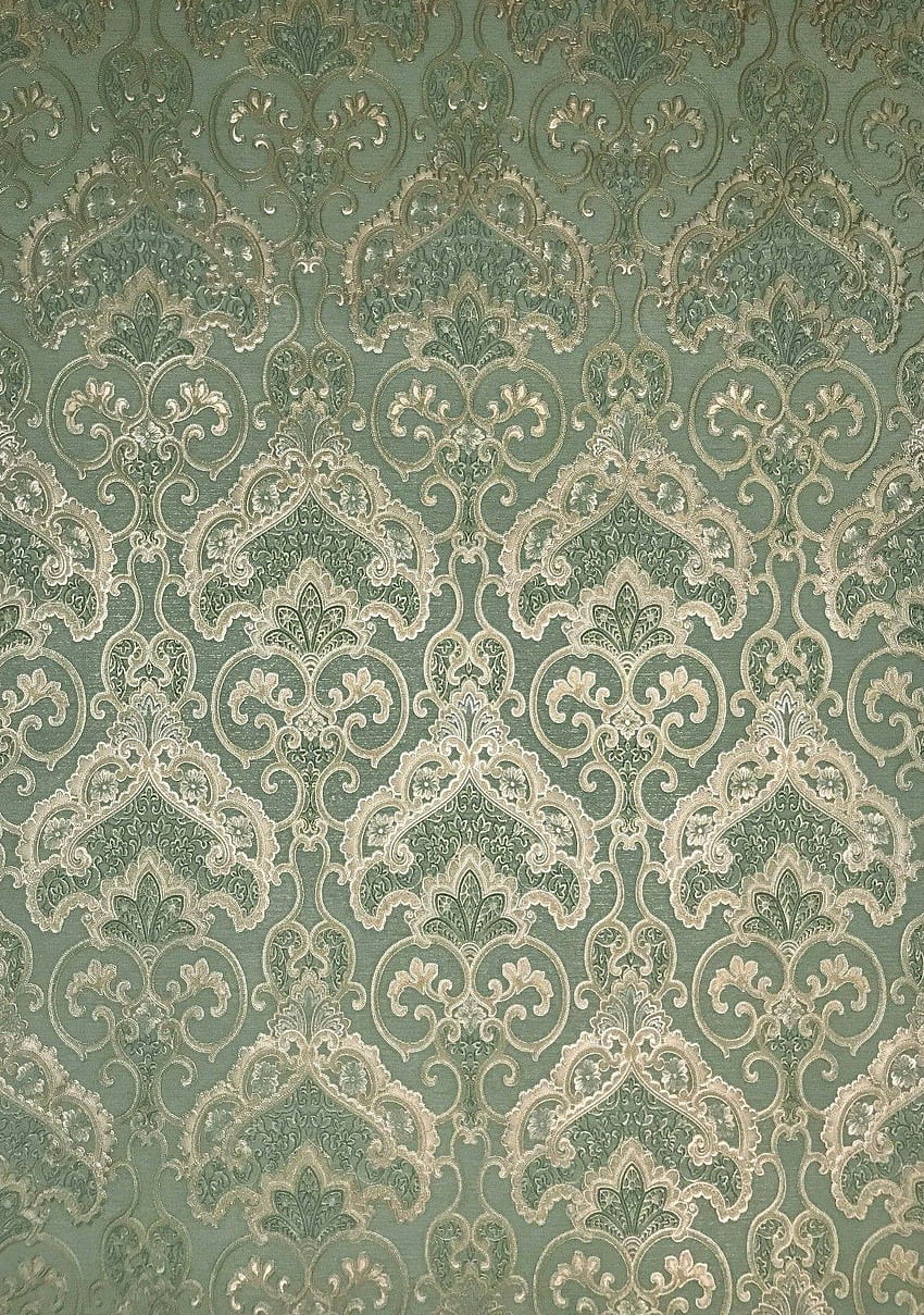 04 Textured Victorian Damask Green Gold Metallic – Wallcoveringsmart HD phone wallpaper