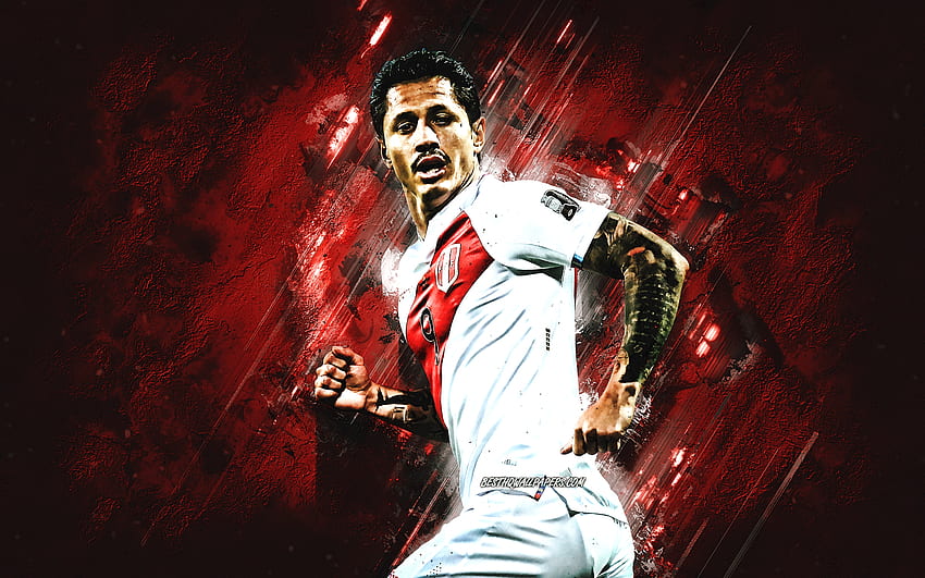 Gianluca Lapadula, Peru National Football Team, Peruvian Footballer, Red Stone Background, Football, Peru HD wallpaper