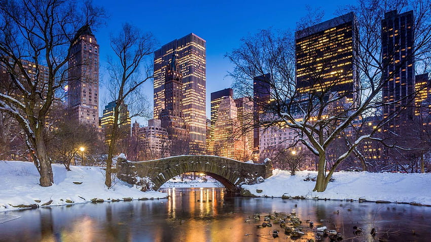 New York Christmas - , New Yorker Weihnachtshintergrund auf Fledermaus, NYC Winter HD-Hintergrundbild