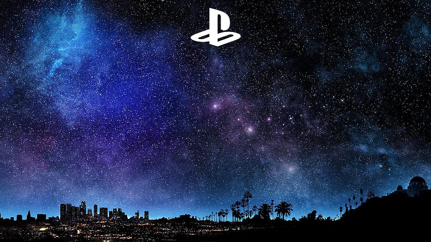 PlayStation Logo, Galaxy PS4 HD wallpaper