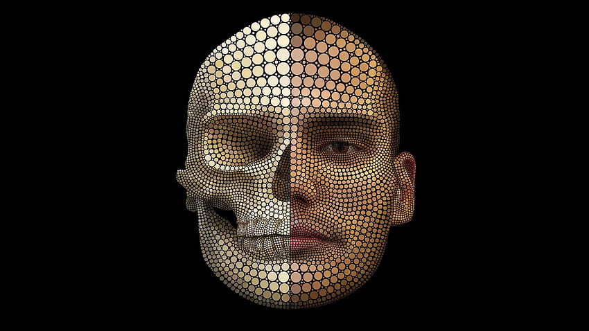 3D, griglia, umano, persona, faccia, schema Sfondo HD