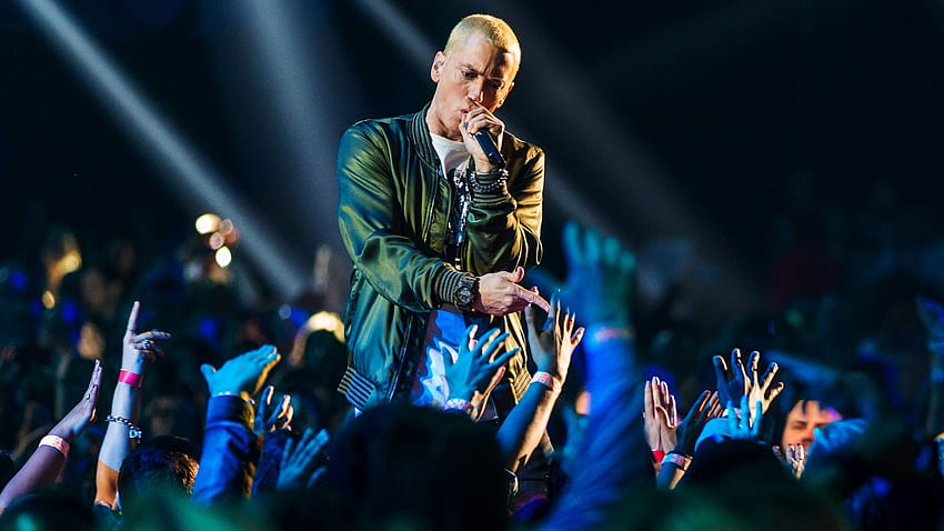 eminem, performance, audience, hands, Eminem Popular HD wallpaper