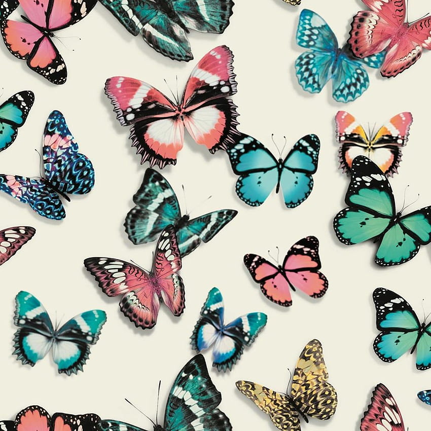 Muriva Flutterby Butterfly Pattern Modern Butterflies, Purple Teal Butterfly HD phone wallpaper