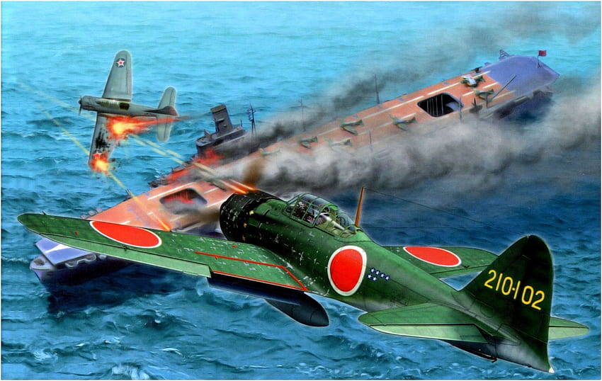 Japan, Zweiter Weltkrieg, Zero, Mitsubishi, Flugzeug, Militär, Militärflugzeuge, Flugzeuge, japanische / und mobile Hintergründe HD-Hintergrundbild