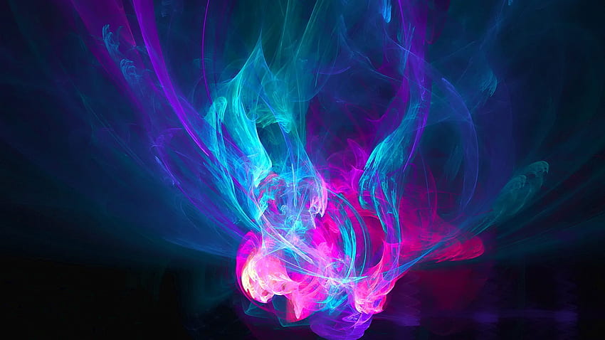 Teal, Pink, And Blue Flame • For You For & Mobile, Blue Purple Neon HD wallpaper