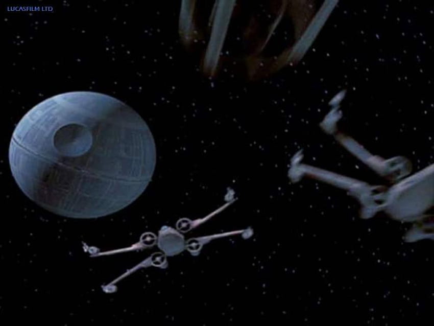 Escape, a new hope, star wars, death star, x wing fighter HD wallpaper