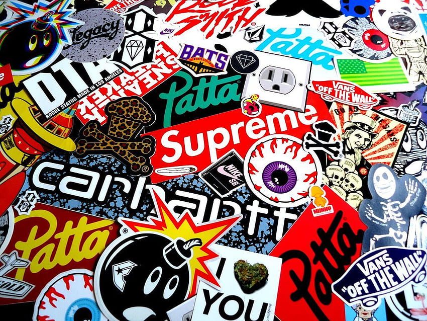 Skateboards Stickers , Marvel Sticker Bomb HD wallpaper