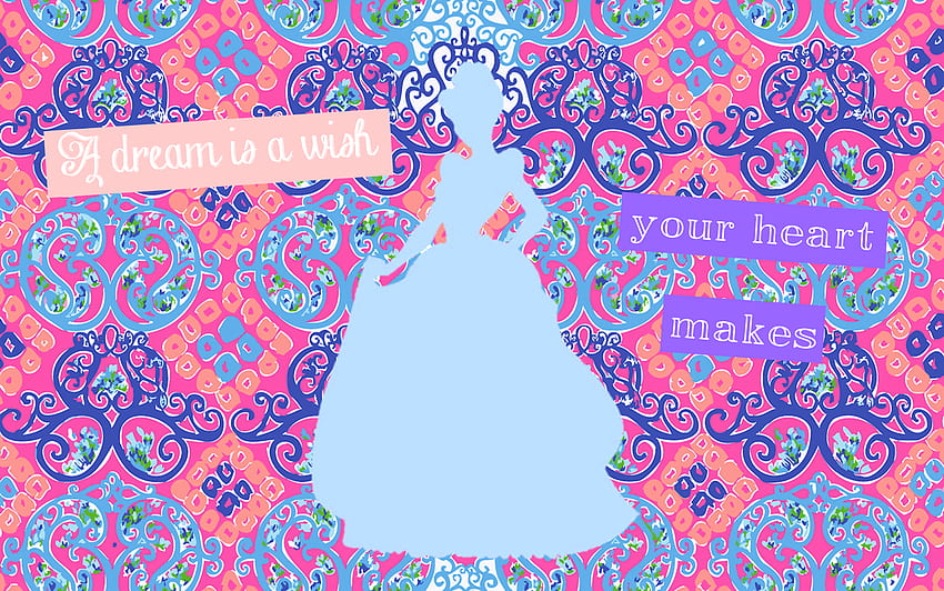 DIY Lilly Pulitzer Disney Laptop - Cinderella - A dream is a wish your heart makes HD wallpaper
