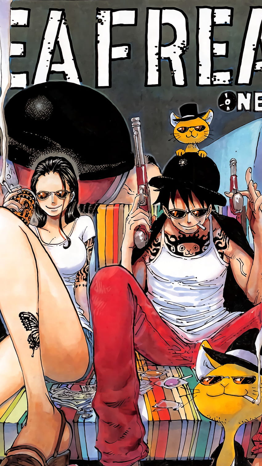 One Piece, Franky, Nico Robin, Luffy, Brook, iPhone 10, 7 HD phone wallpaper