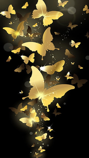 Golden Butterfly Wallpapers  Top Free Golden Butterfly Backgrounds   WallpaperAccess