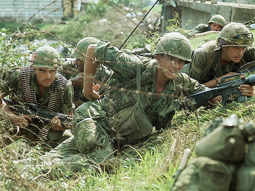 Tomando fogo, vietnã, grunhidos, soldados, guerra do vietnã papel de parede HD