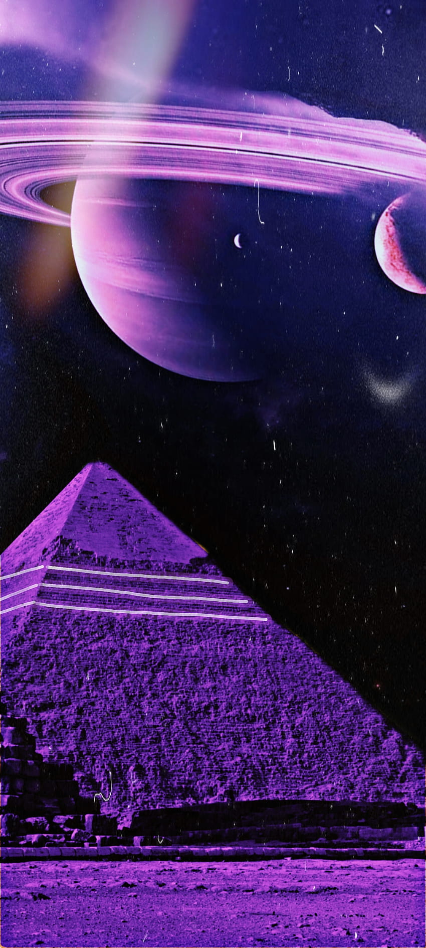 Pyramid, sphinx, planet, pyramids, space HD phone wallpaper