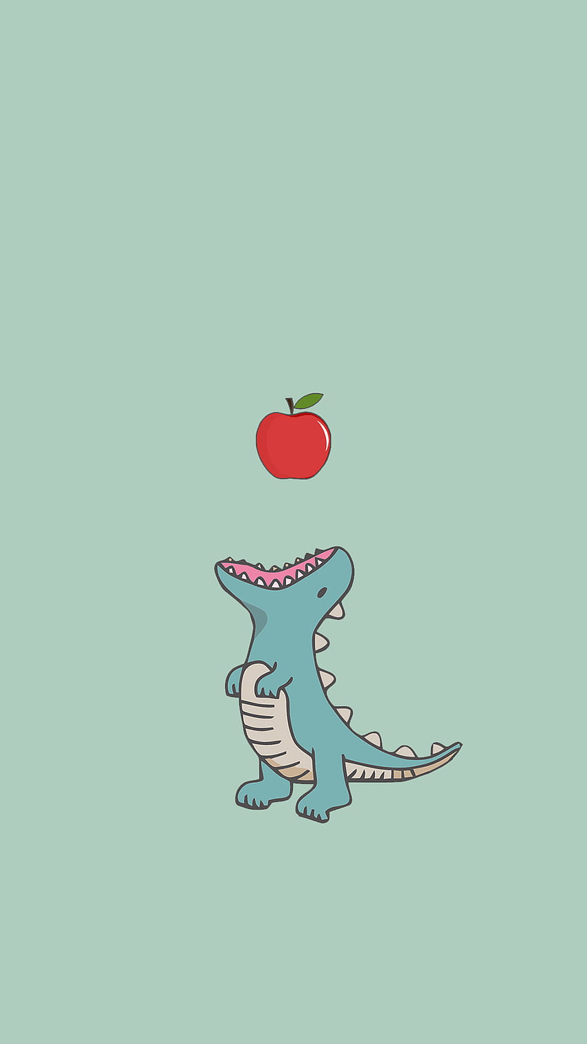funny dino, art, sage green, dinosaur, cute, funny dinosaur HD phone wallpaper