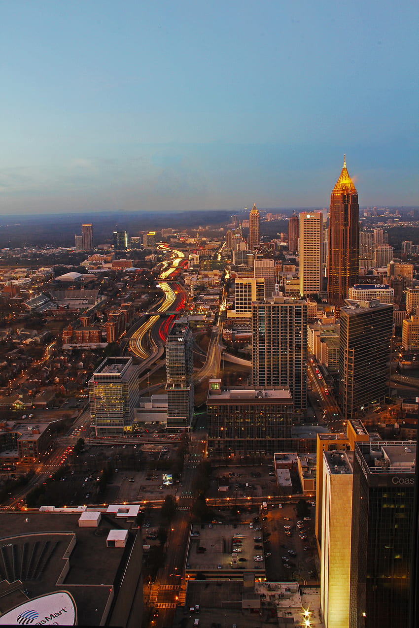 Atlanta, Georgia - Midtown al tramonto di Richard Krebs. Città di Atlanta, skyline di Atlanta, estetica della città Sfondo del telefono HD