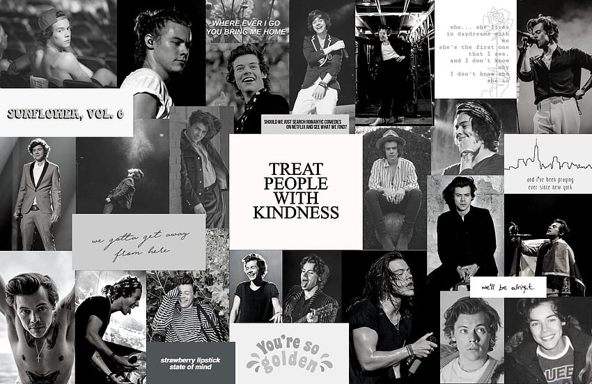 Harry Styles Aesthetic Collage, Treat People With Kindness Laptop HD wallpaper