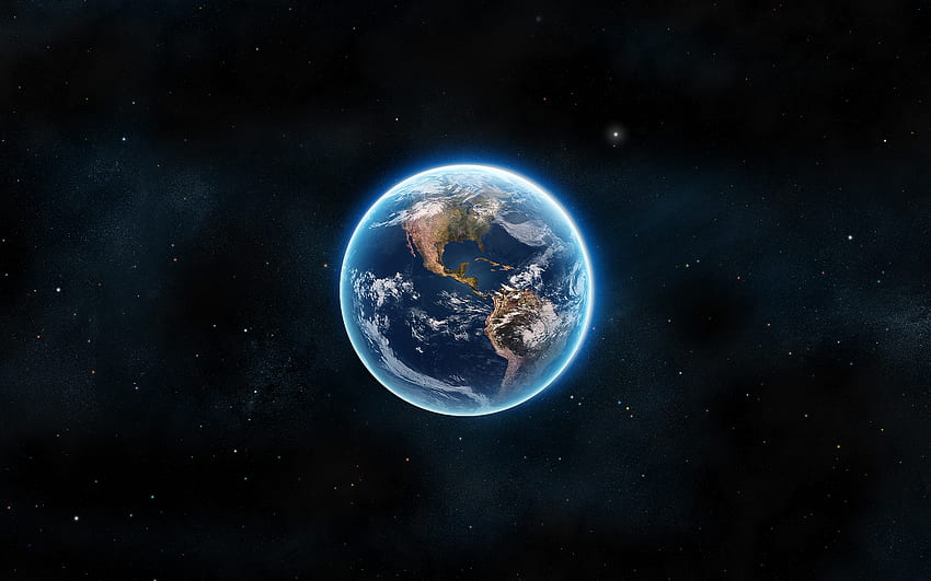 Tierra, espacio, estrellas, planeta. fondo de pantalla