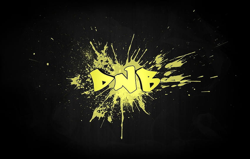 amarelo, a inscrição, preto, blot, DNB, Drum &, Drum and Bass papel de parede HD