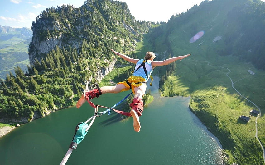 Jump Flight Height Extreme Fear Danger Sports Theme, Bungee Jumping HD wallpaper