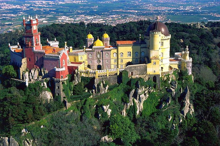 Pena-Palace-Португалия, португалия, , pena, дворец, красив HD тапет