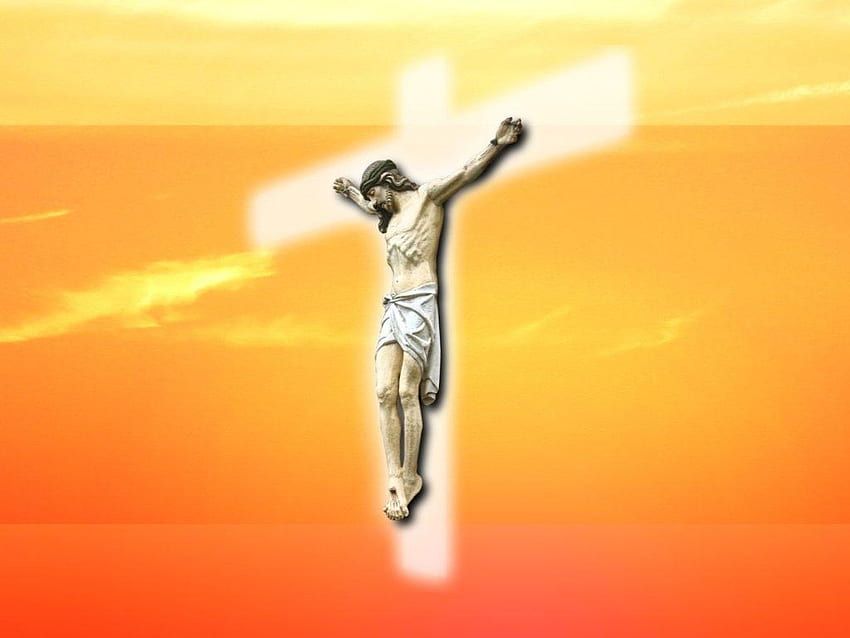 Christ Jesus On The Cross, Yellow Cross HD wallpaper