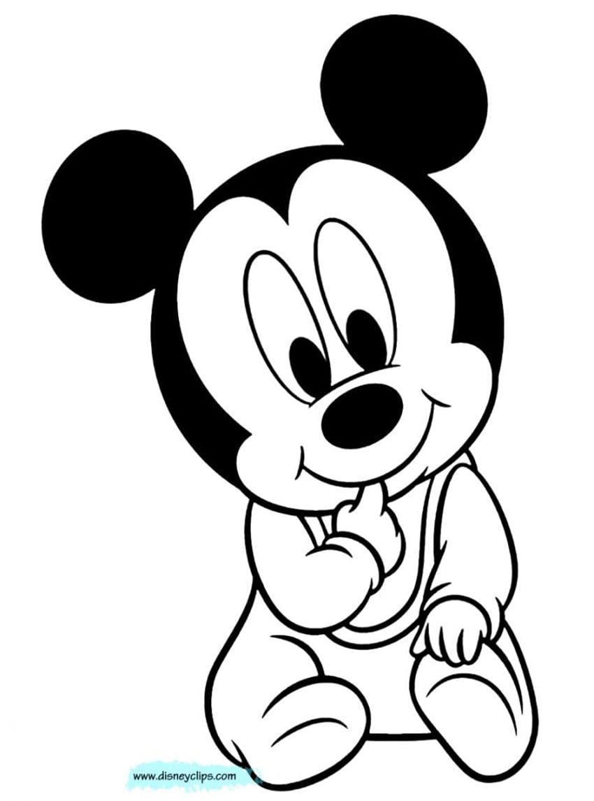 Mignon bébé Minnie Mouse, Mickey Mouse noir et blanc Fond d'écran de téléphone HD