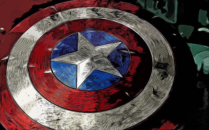 Captain America Shield, , Vektorgrafiken, Captain America Shield Zeichnung, kreative Kunst, Captain America Shield Kunst, Vektorzeichnung, Captain America HD-Hintergrundbild