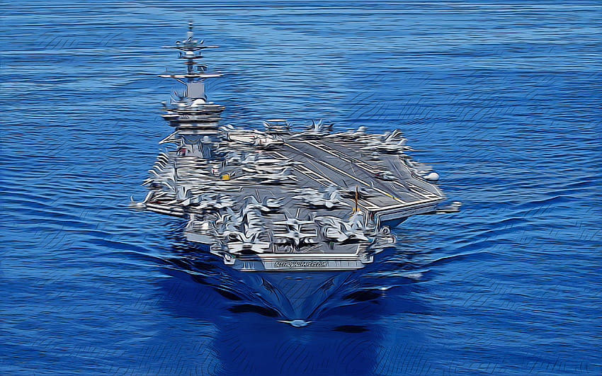 USS Carl Vinson, , art vectoriel, CVN-70, porte-avions, Marine des États-Unis, armée américaine, navires abstraits, cuirassé, US Navy, classe Nimitz, USS Carl Vinson CVN-70 Fond d'écran HD