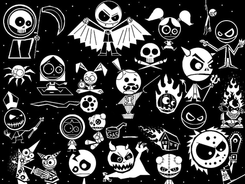 The Big One, weiß, schwarz, Anime, Clown, König, Sensenmann, Tod, Metzger HD-Hintergrundbild