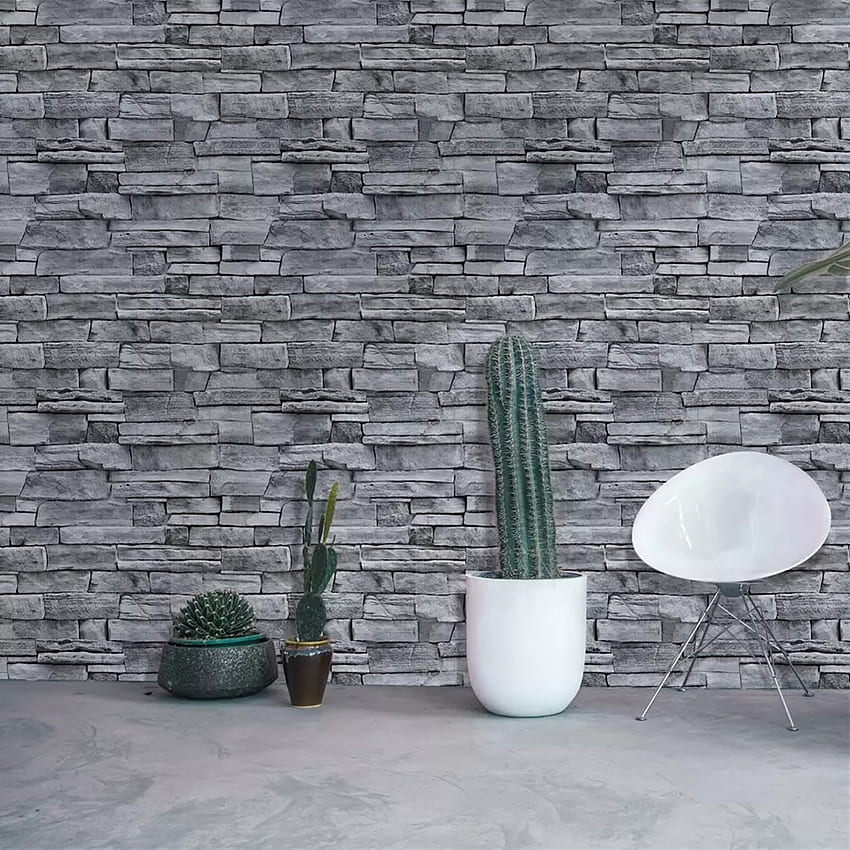 Grey Stone Peel And Stick Self Adhesive Brick Removable Waterproof Decoration Sticker For Kitchen. , Gray Stone HD phone wallpaper
