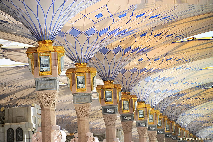 Umbrellas In Masjid An Nabawi HD wallpaper
