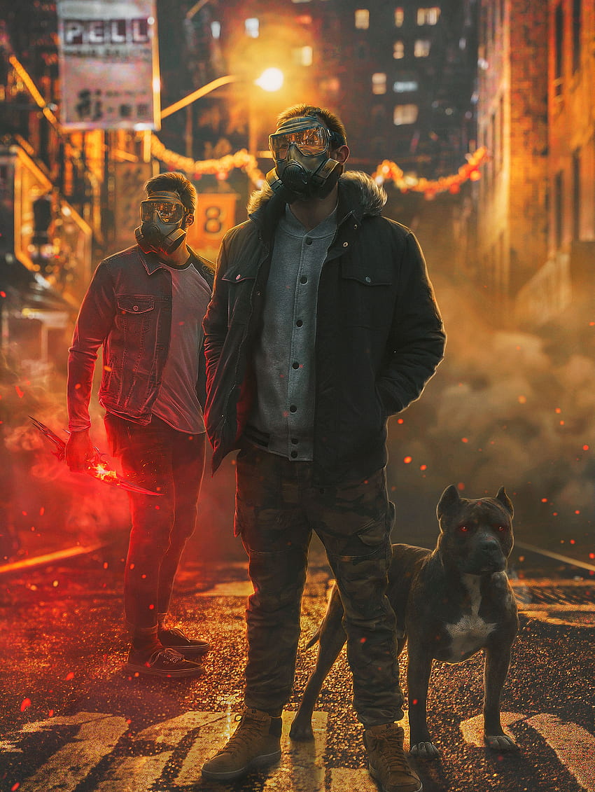 Gas masks , Security, Cane Corso dogs, Black dog, Graphics CGI, Cute Dog Art HD phone wallpaper
