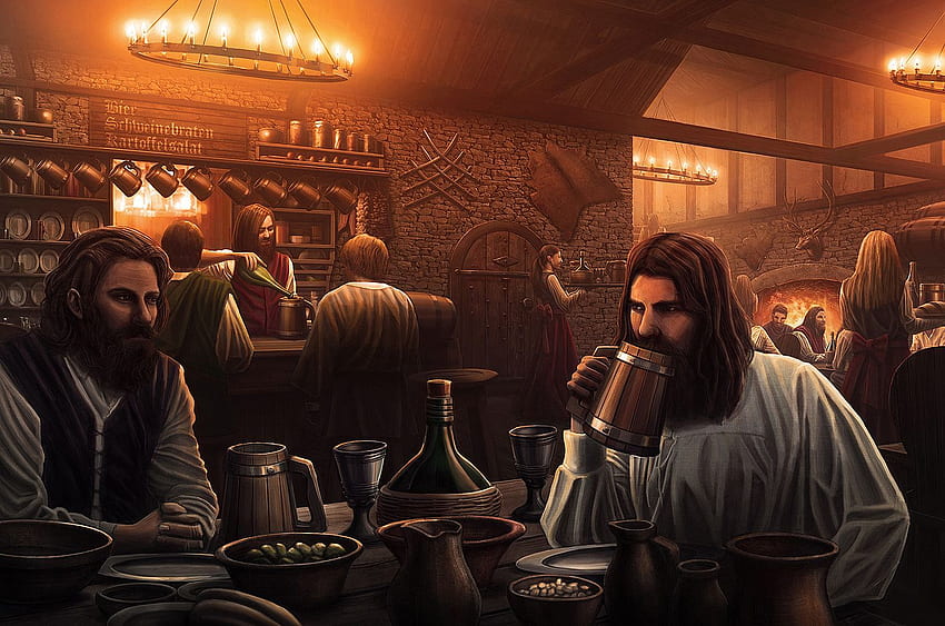 Anime Aesthetic iPhone Great Medieval tavern, Aleksandra Mokrzycka. Anime Heavy Metal 2021 HD wallpaper
