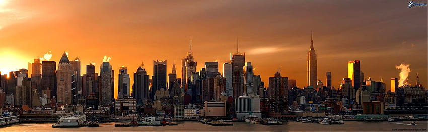 นิวยอร์กซิตี้ แมนฮัตตัน ตึกเอ็มไพร์สเตต ทั้งหมด, New York City Dual Monitor วอลล์เปเปอร์ HD