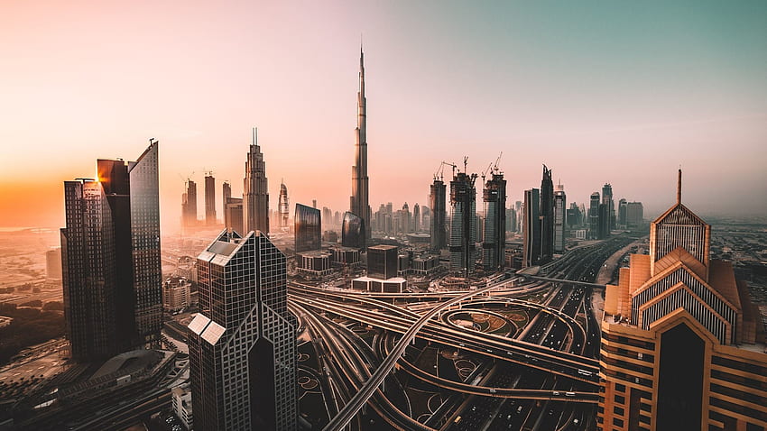 ดูไบ, เส้นขอบฟ้า, cityscape, ตึกระฟ้า, อาคาร, Burj Khalifa, เมือง, เต็ม , โทรทัศน์, f, , , พื้นหลัง, 1303 วอลล์เปเปอร์ HD